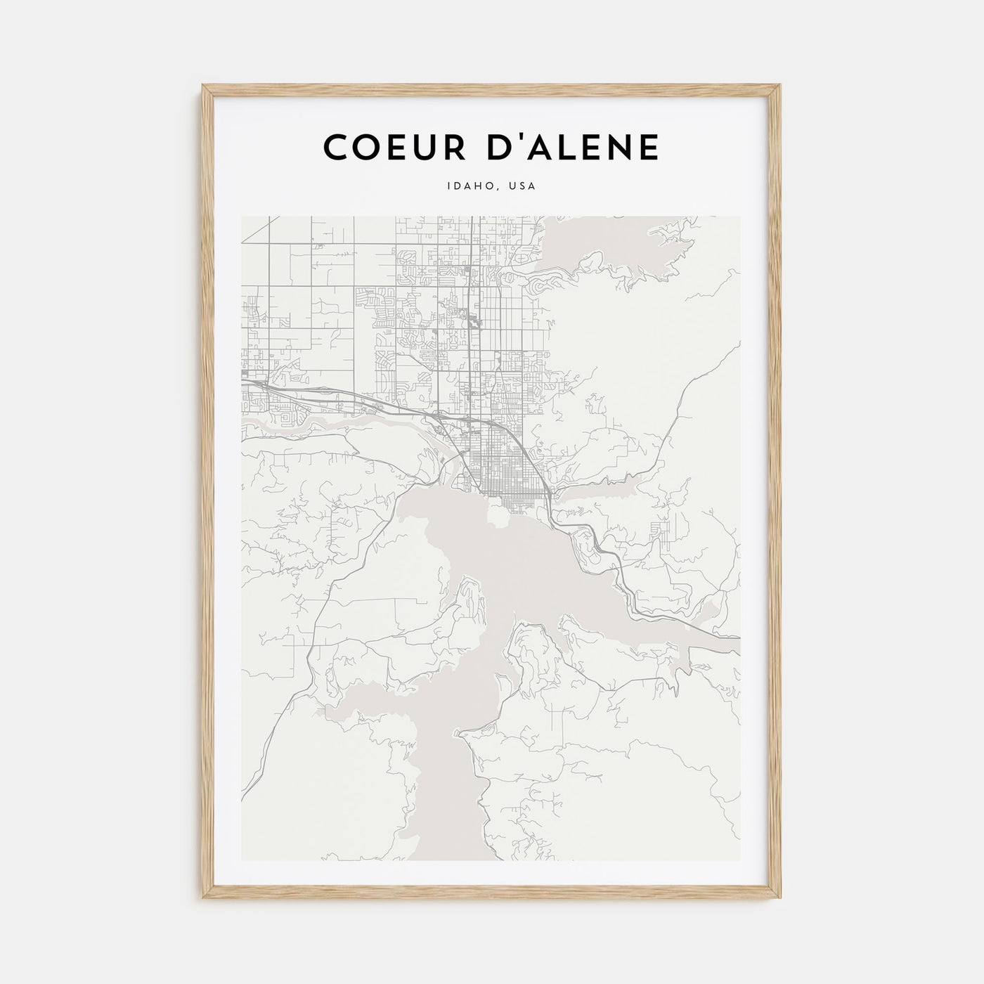 Coeur d'Alene Map Portrait Poster