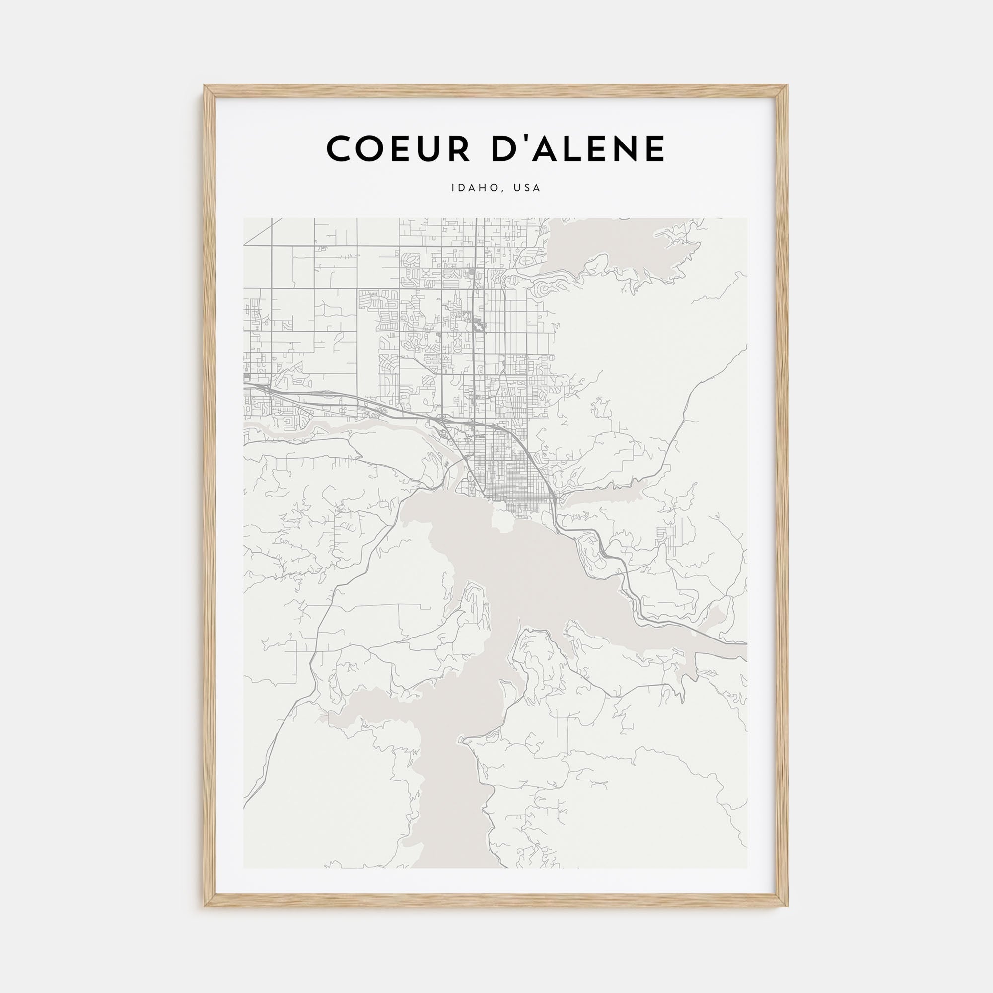 Coeur d'Alene Map Portrait Poster