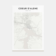 Coeur d'Alene Map Portrait Poster