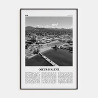 Coeur d'Alene Travel B&W Poster