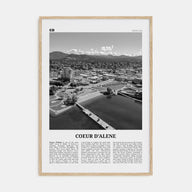 Coeur d'Alene Travel B&W Poster