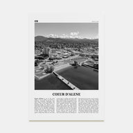 Coeur d'Alene Travel B&W Poster