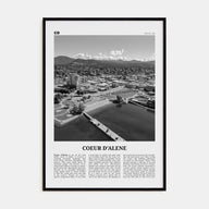 Coeur d'Alene Travel B&W Poster