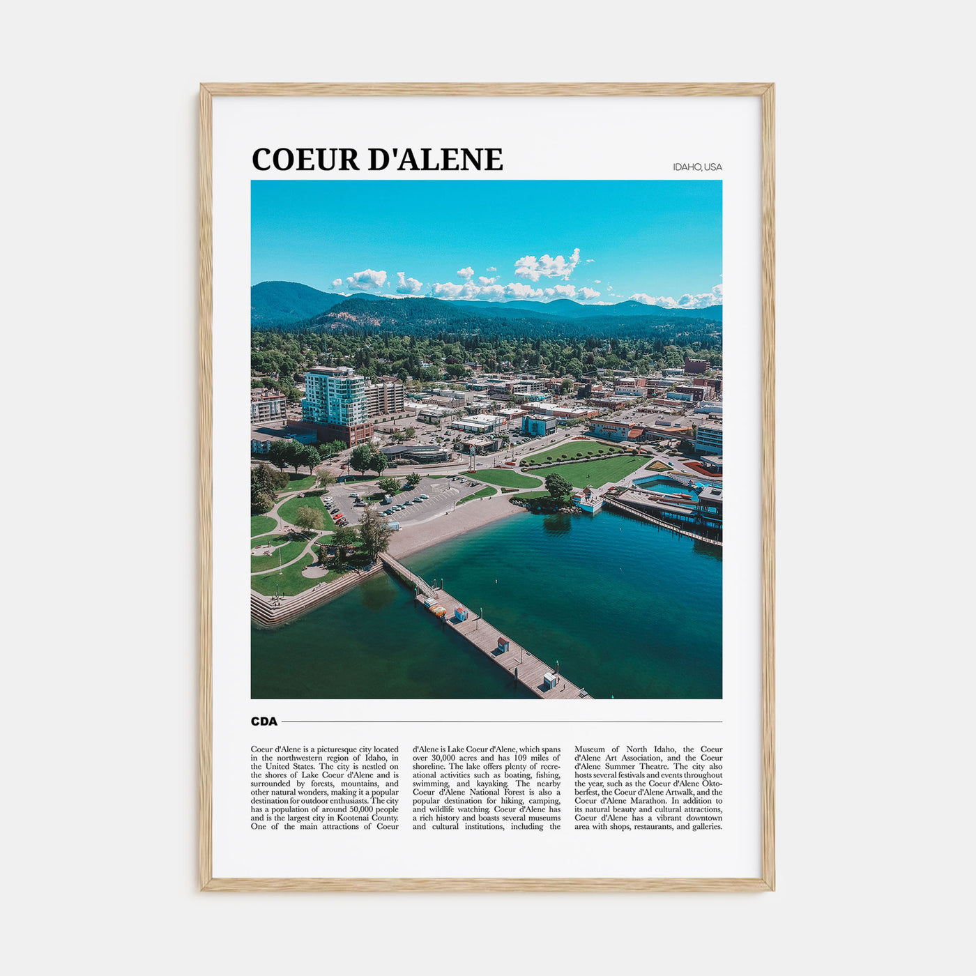 Coeur d'Alene Travel Color Poster