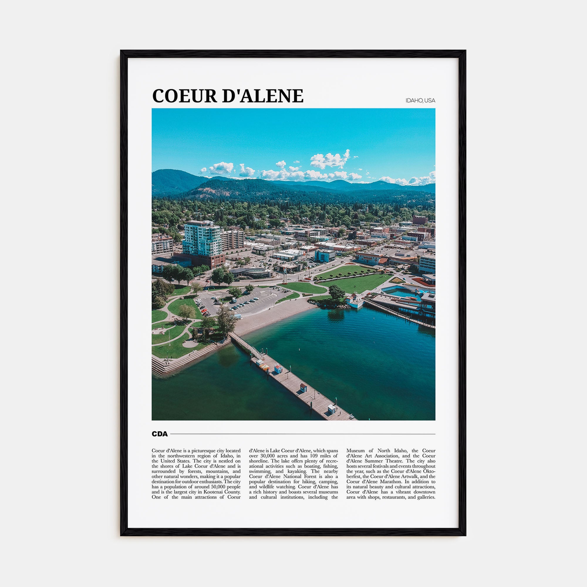 Coeur d'Alene Travel Color Poster
