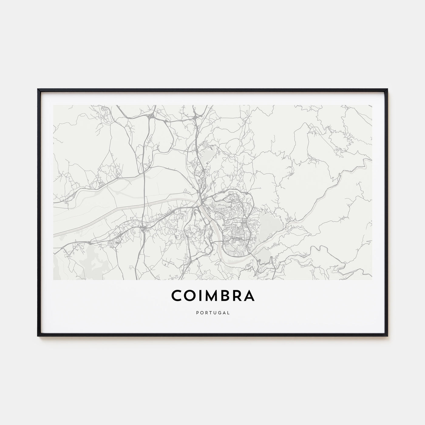 Coimbra Map Landscape Poster