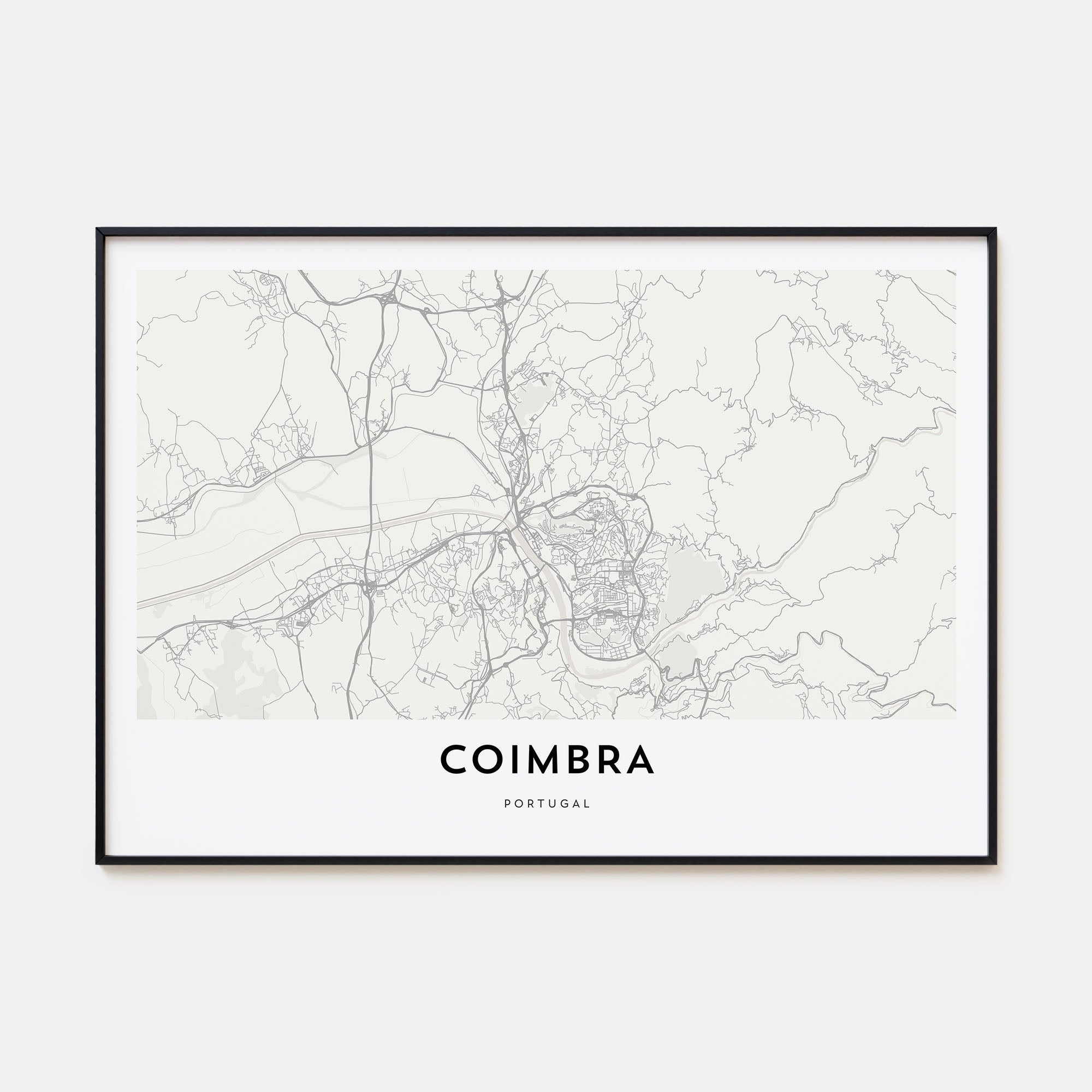 Coimbra Map Landscape Poster
