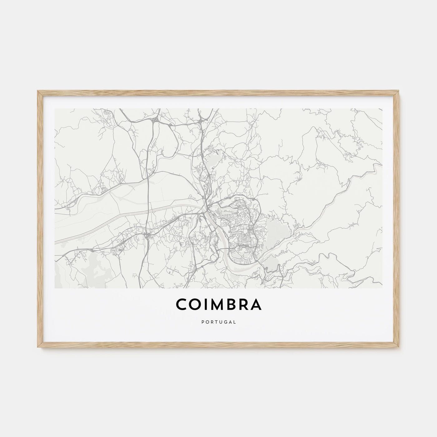 Coimbra Map Landscape Poster