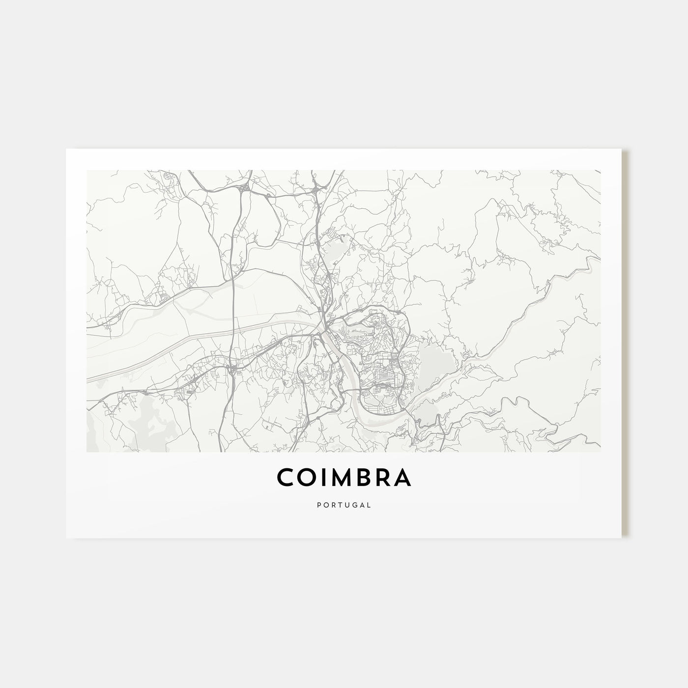 Coimbra Map Landscape Poster