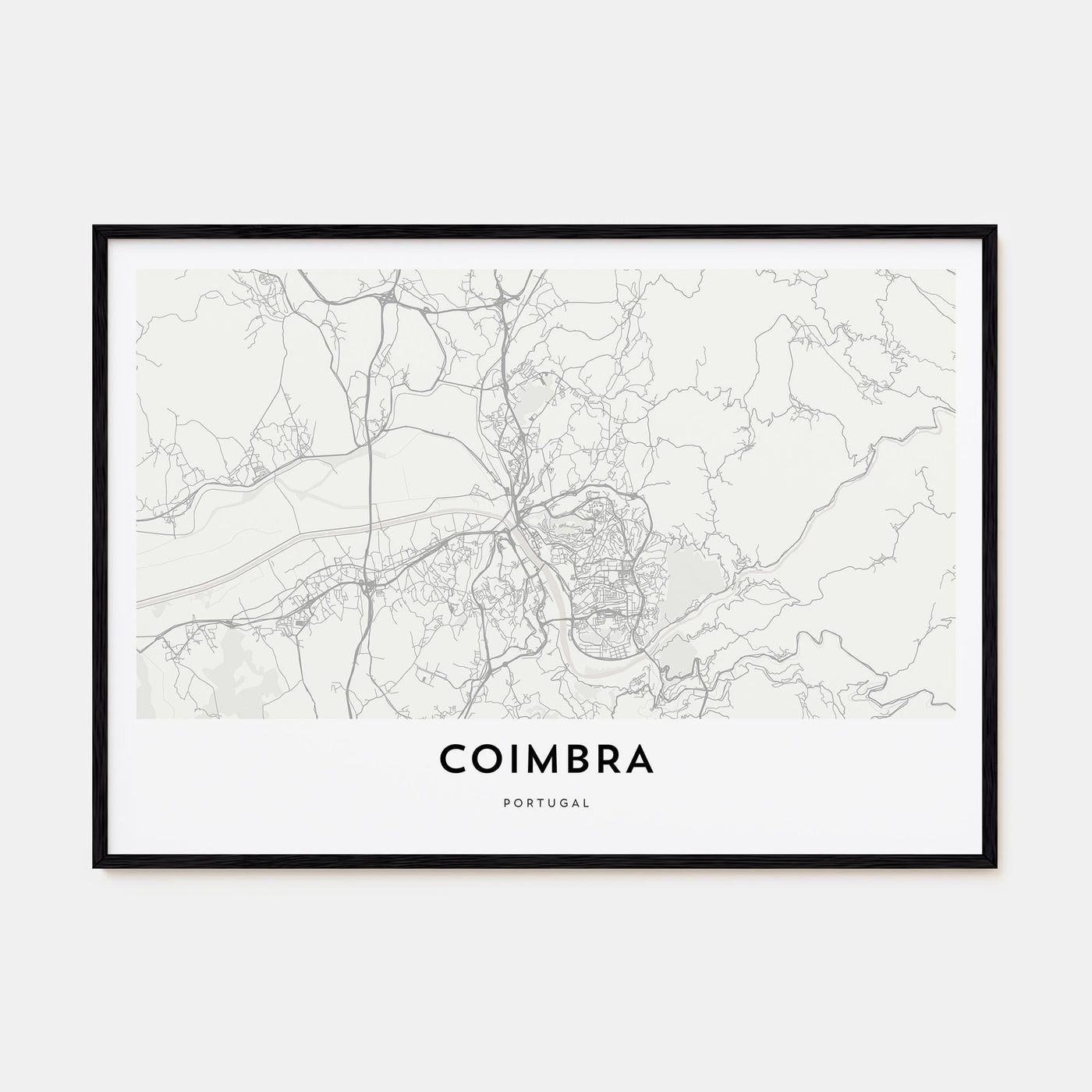 Coimbra Map Landscape Poster