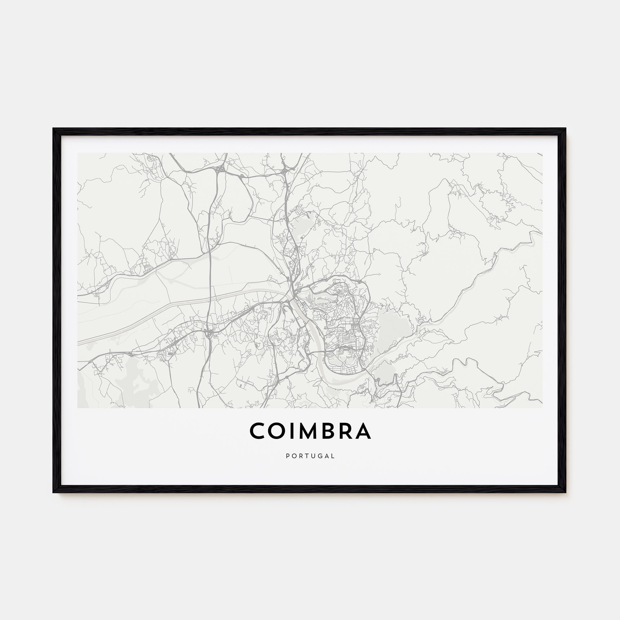 Coimbra Map Landscape Poster
