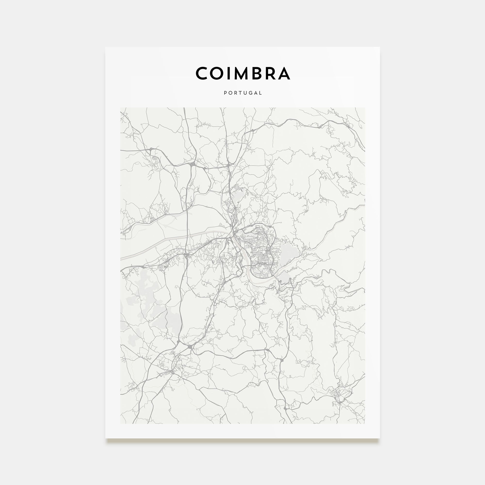 Coimbra Map Portrait Poster