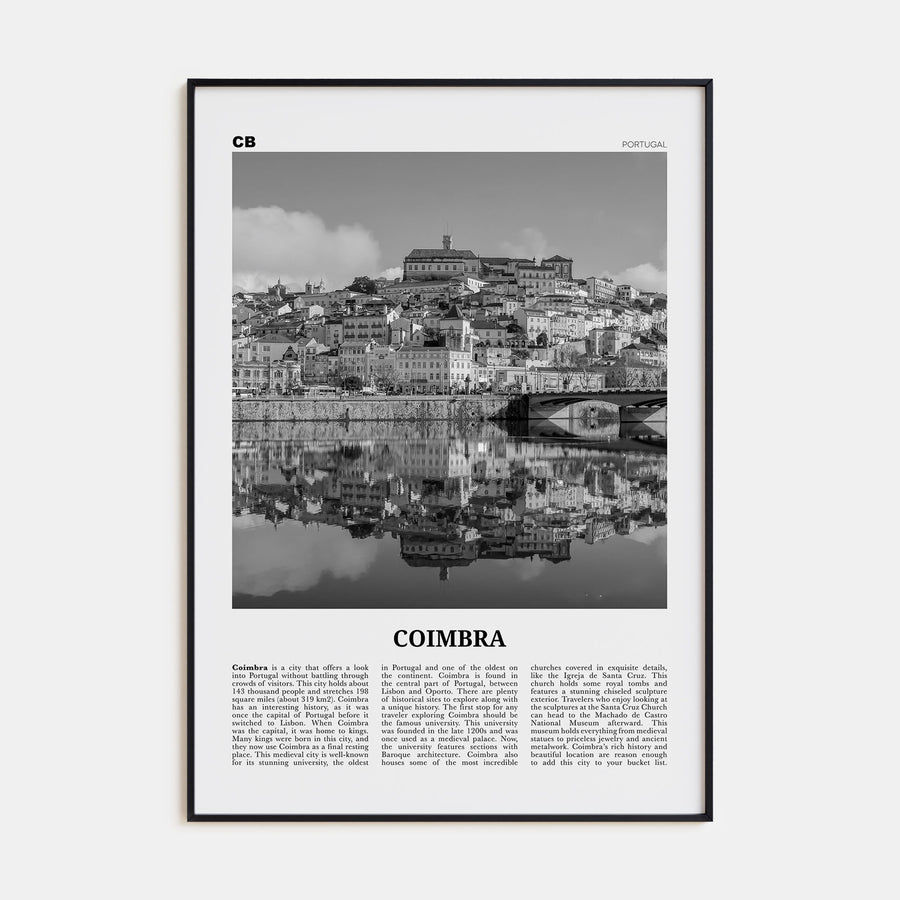 Coimbra Travel B&W Poster