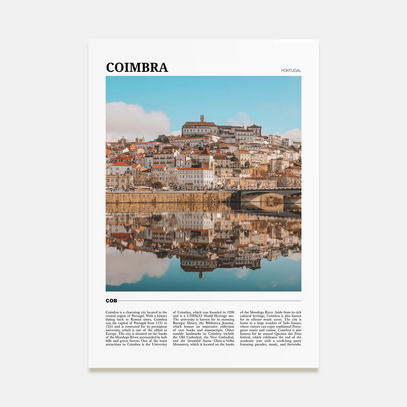 Coimbra Travel Color Poster