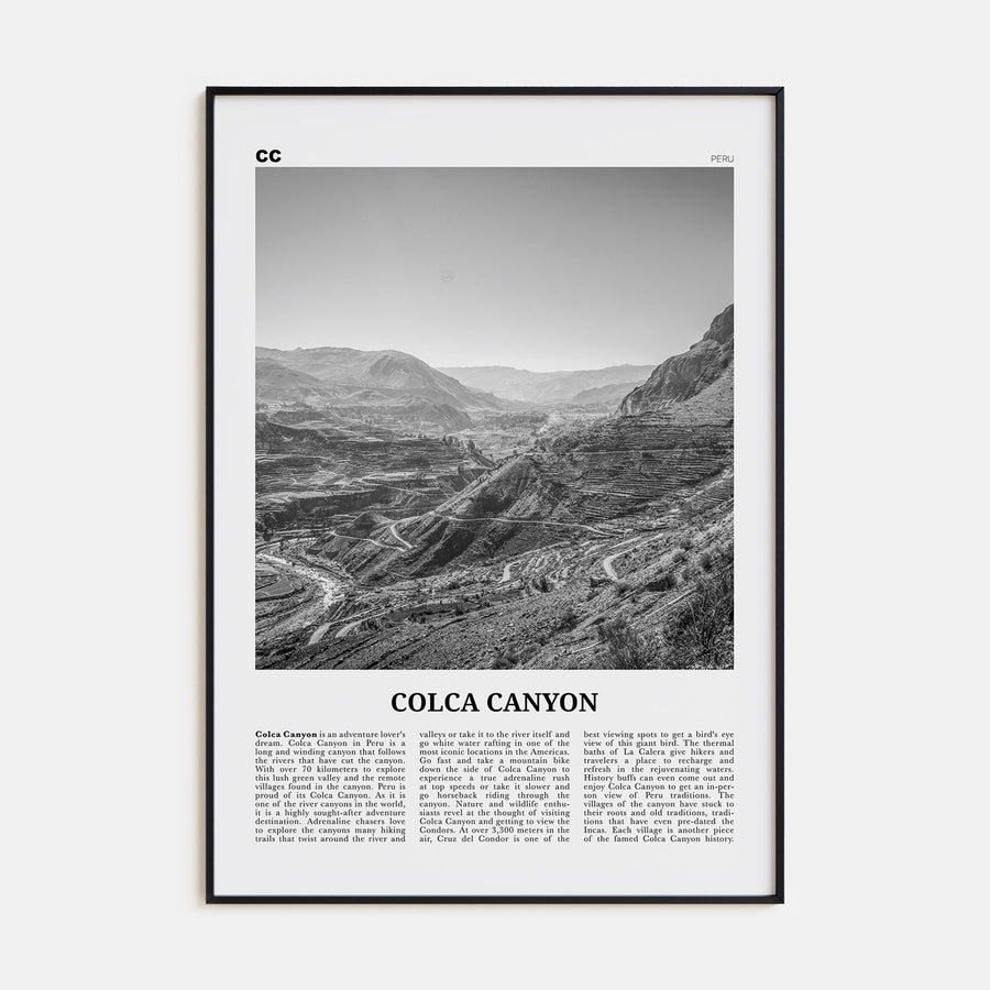 Colca Canyon Travel B&W Poster
