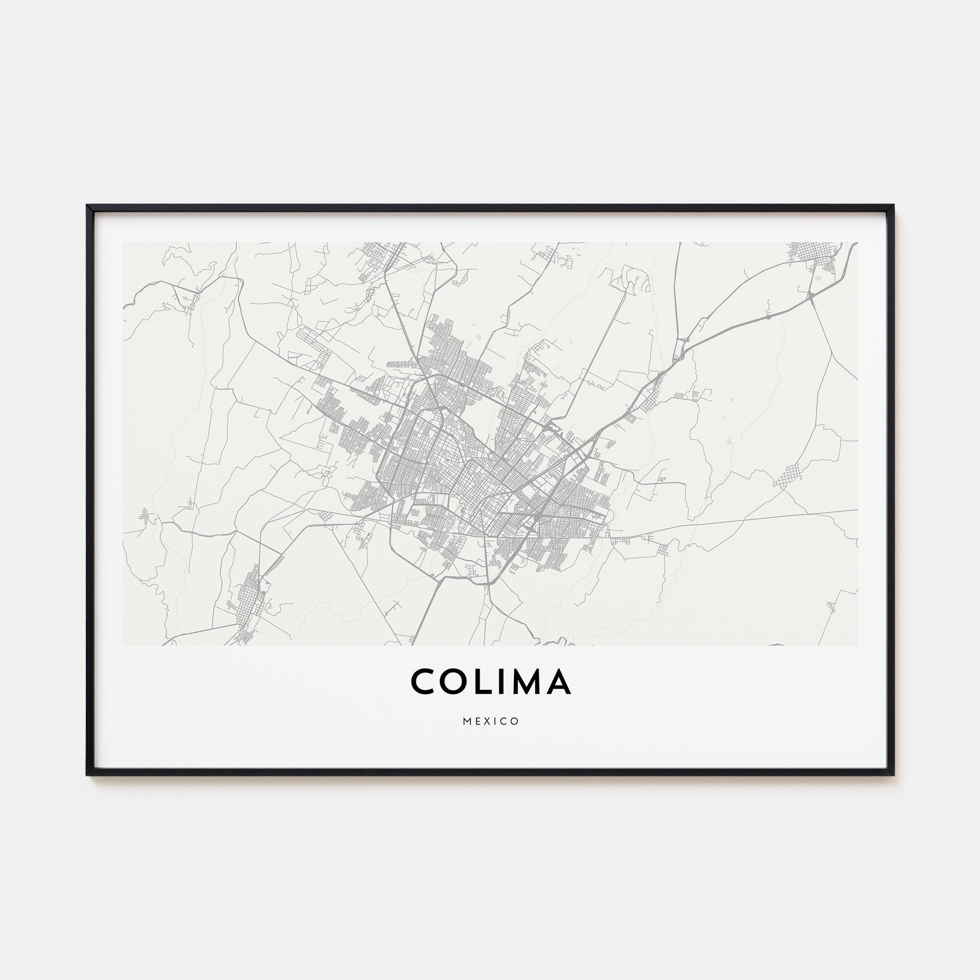 Colima Map Landscape Poster