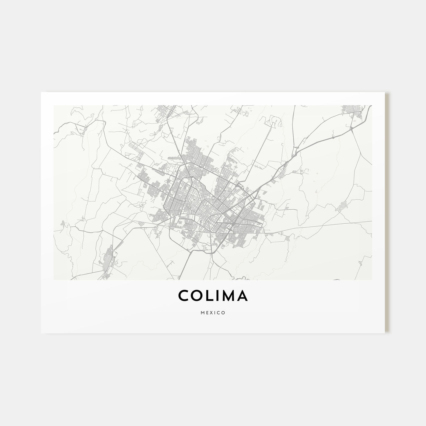 Colima Map Landscape Poster