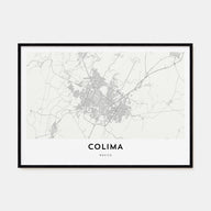 Colima Map Landscape Poster