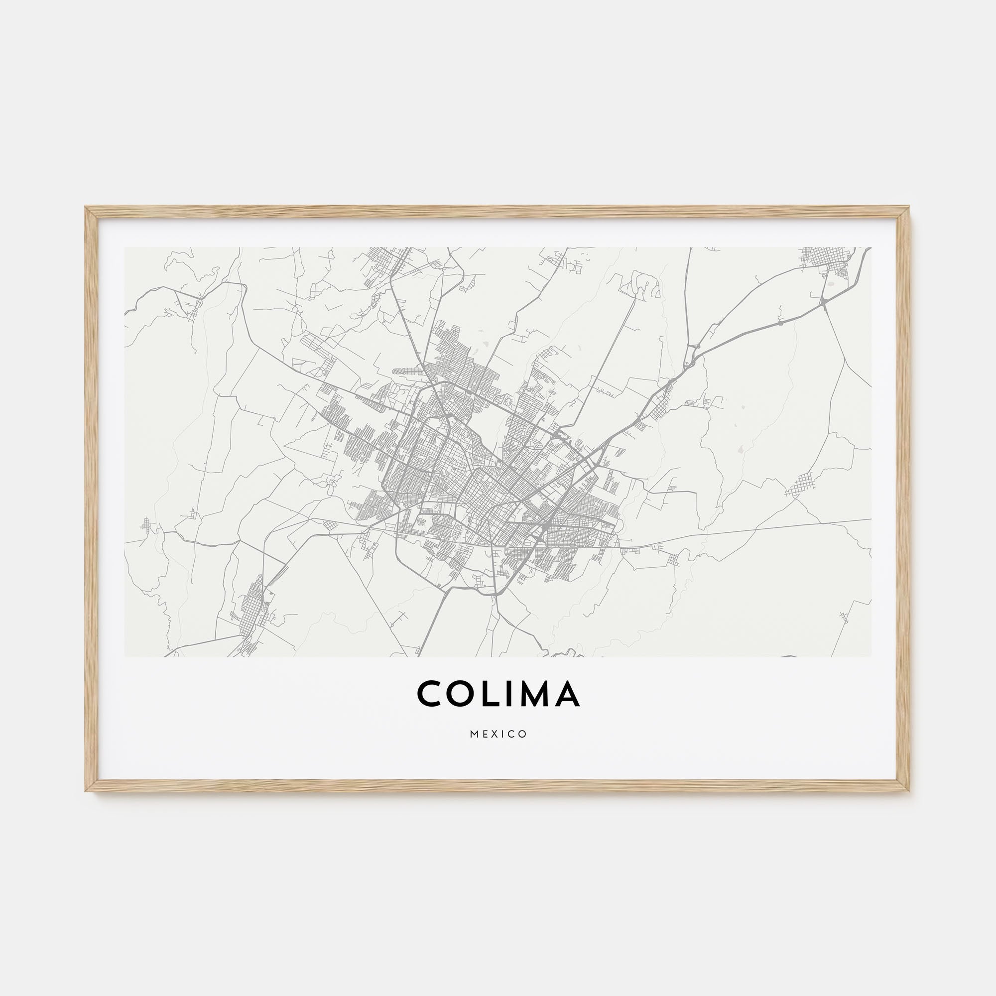 Colima Map Landscape Poster