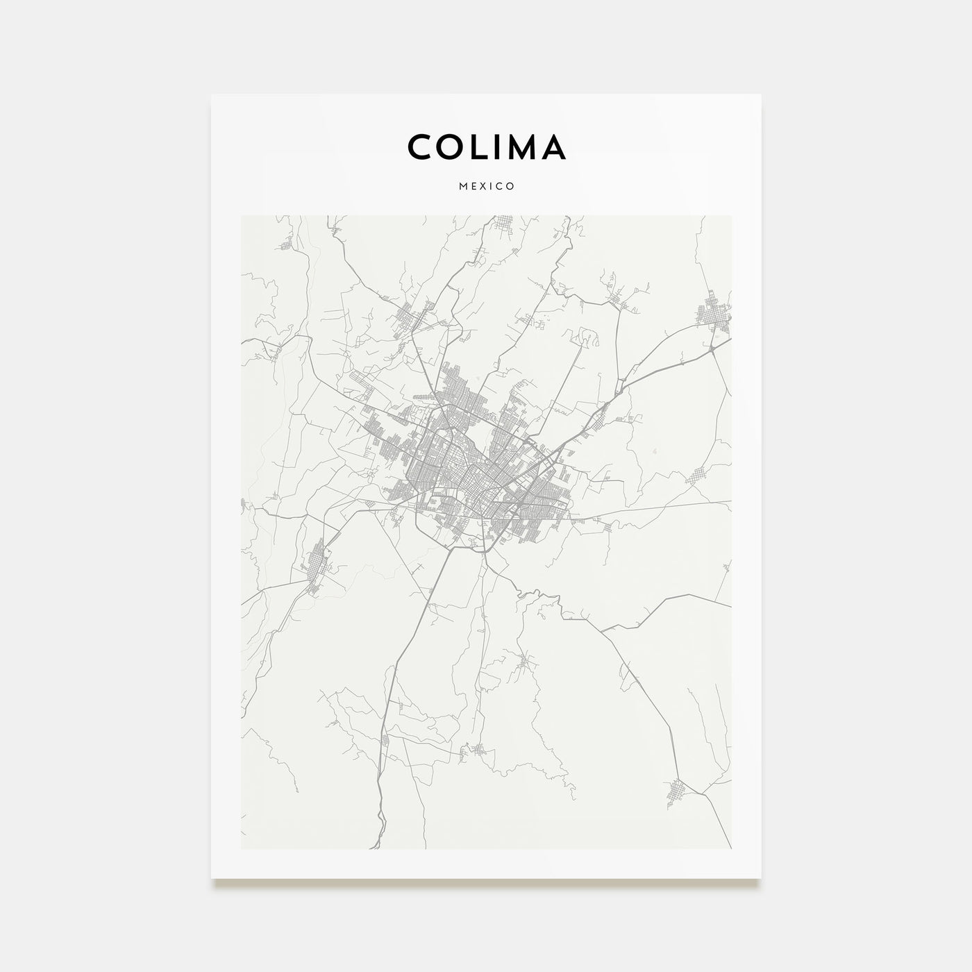Colima Map Portrait Poster