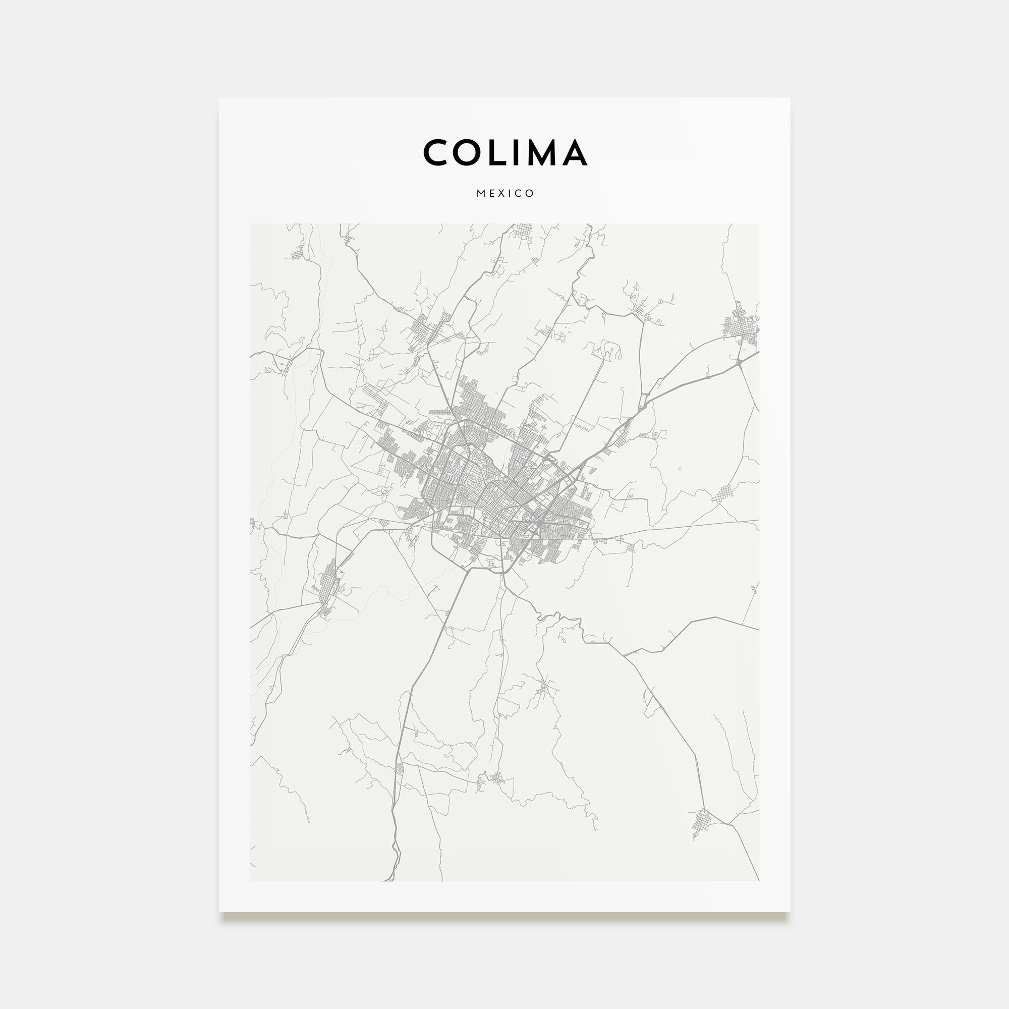 Colima Map Portrait Poster