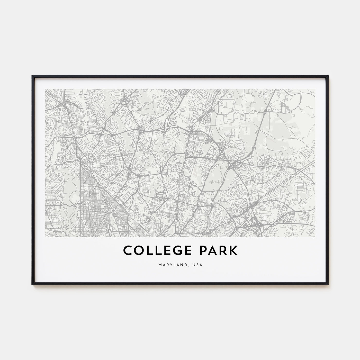 College Park Map Landscape Poster