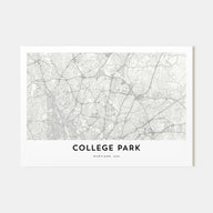 College Park Map Landscape Poster