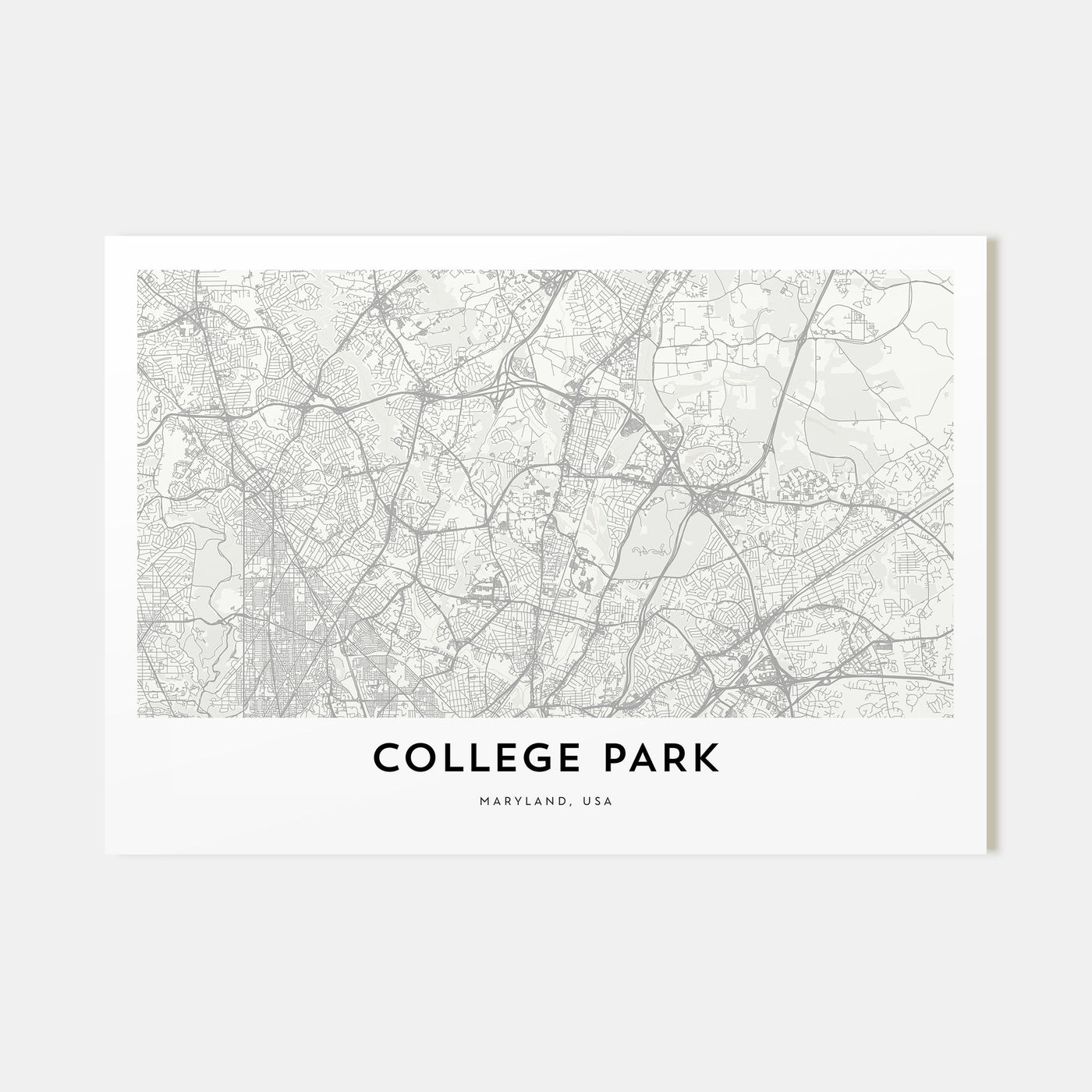 College Park Map Landscape Poster