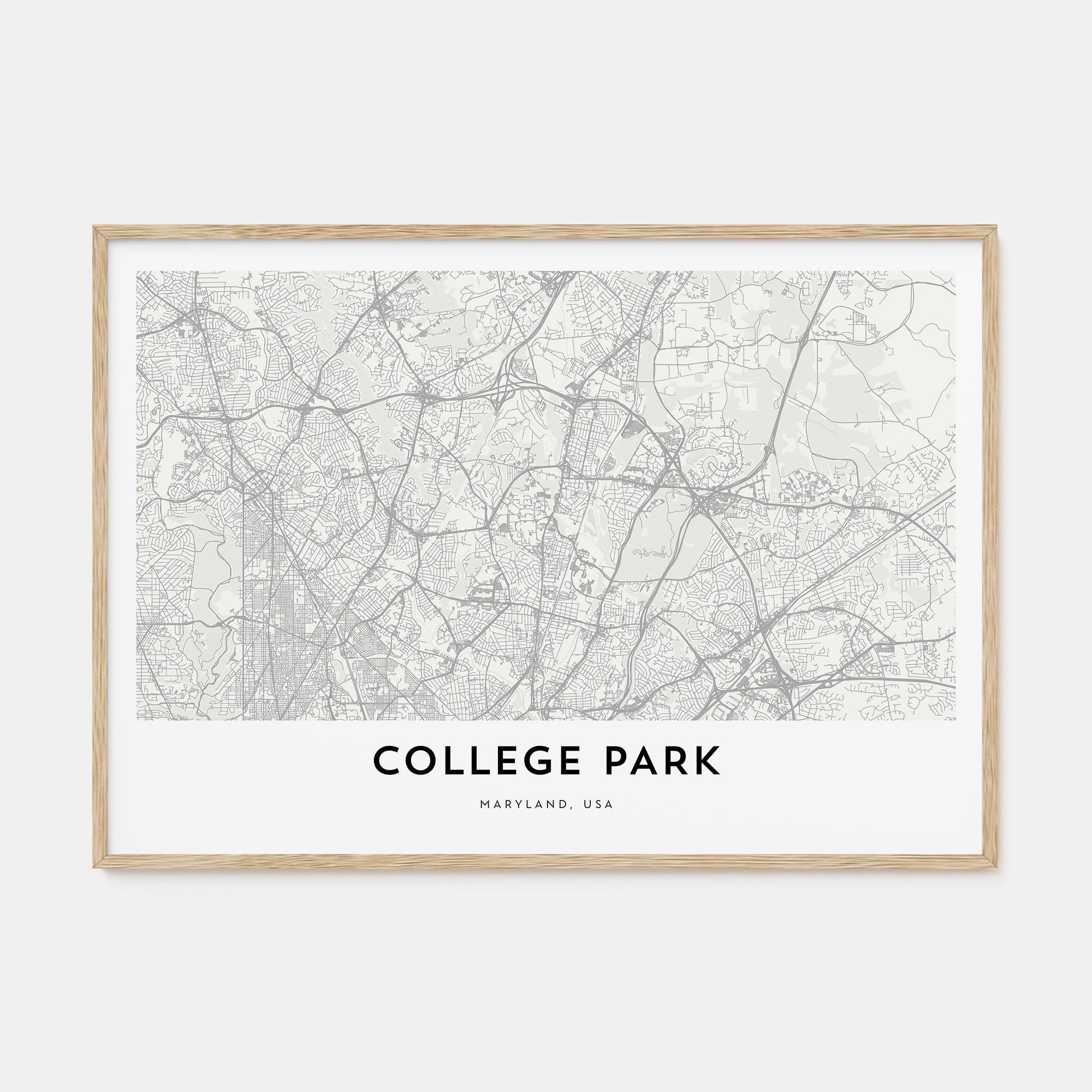 College Park Map Landscape Poster