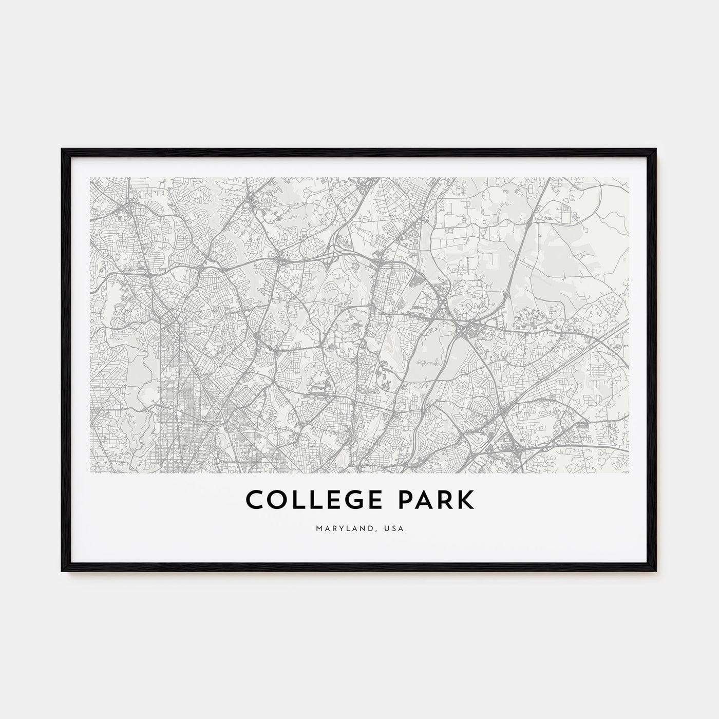 College Park Map Landscape Poster