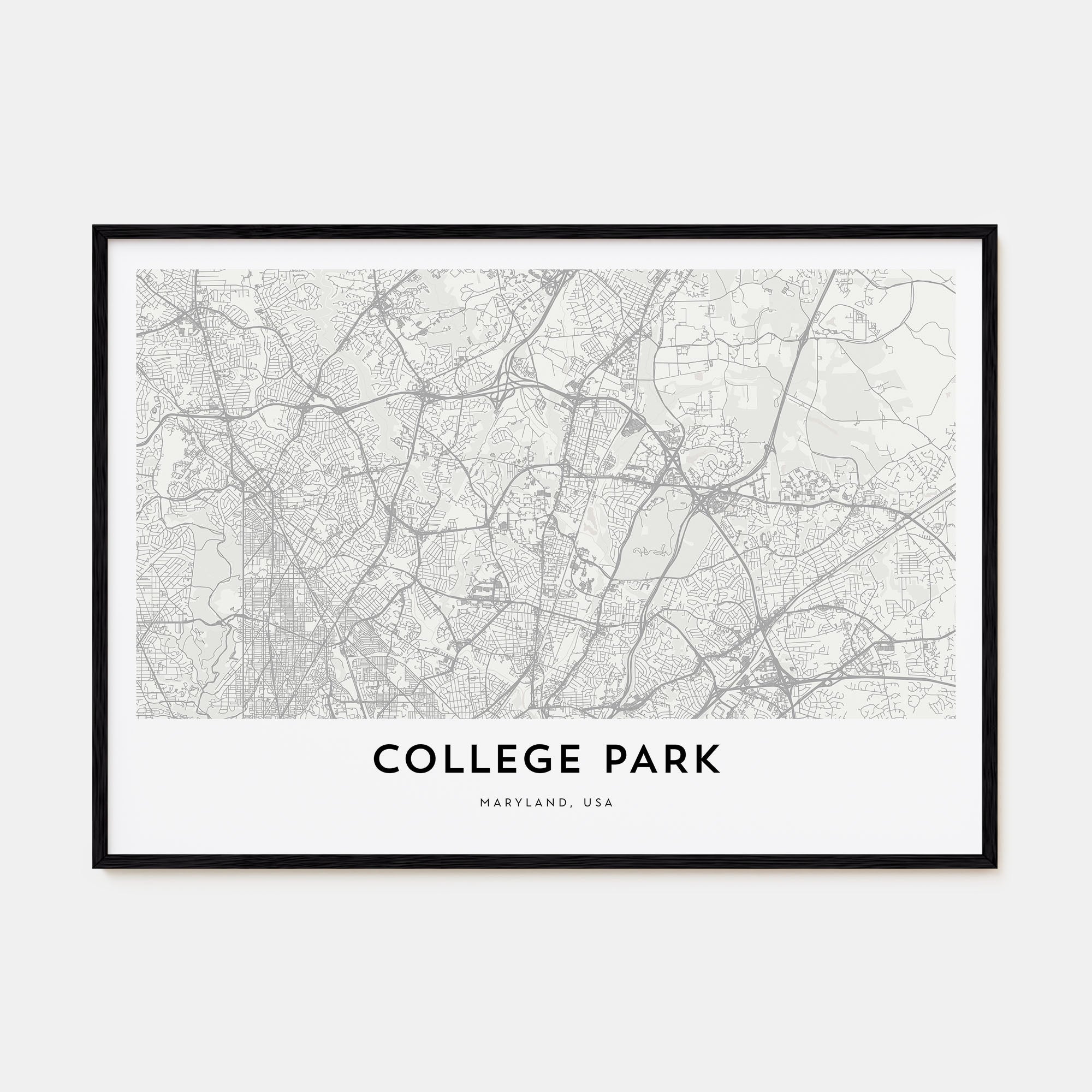 College Park Map Landscape Poster