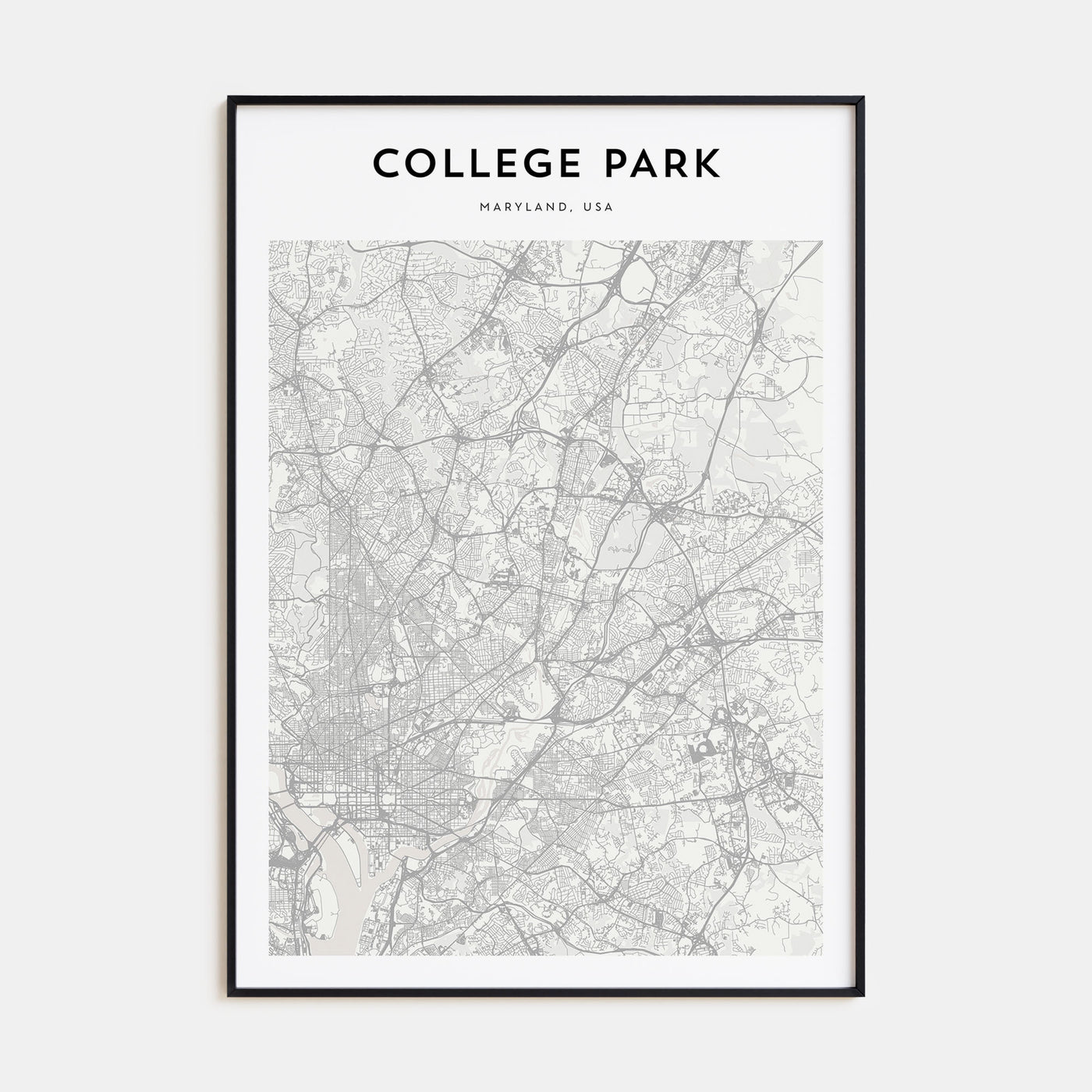 College Park Map Portrait Poster