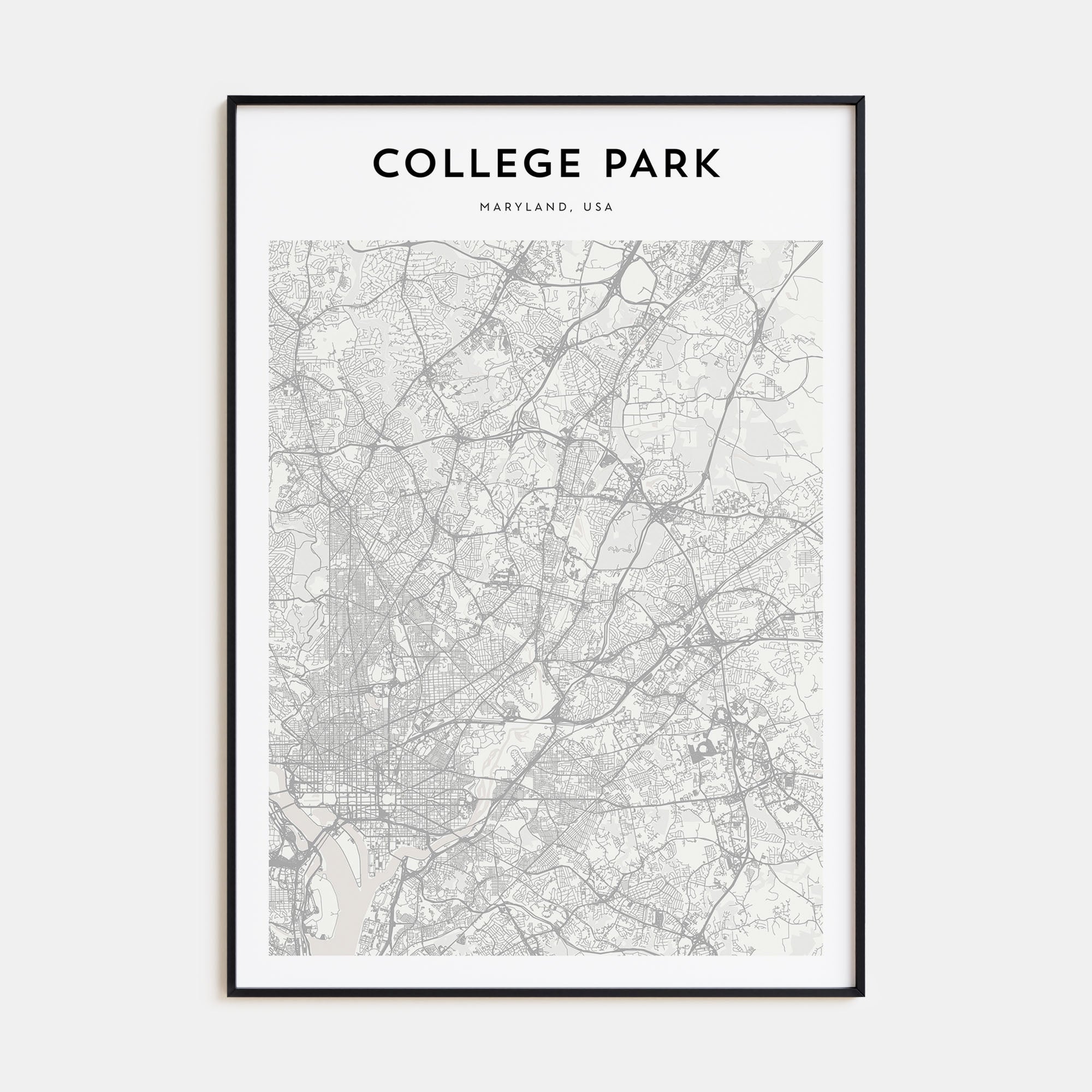 College Park Map Portrait Poster