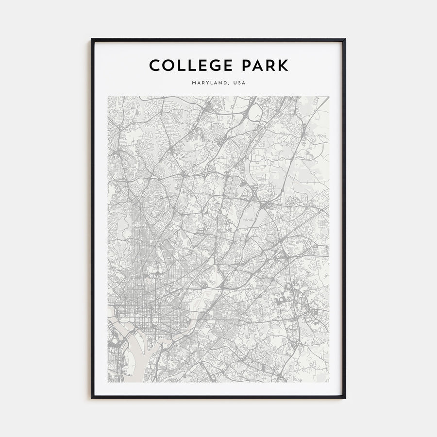 College Park Map Portrait Poster