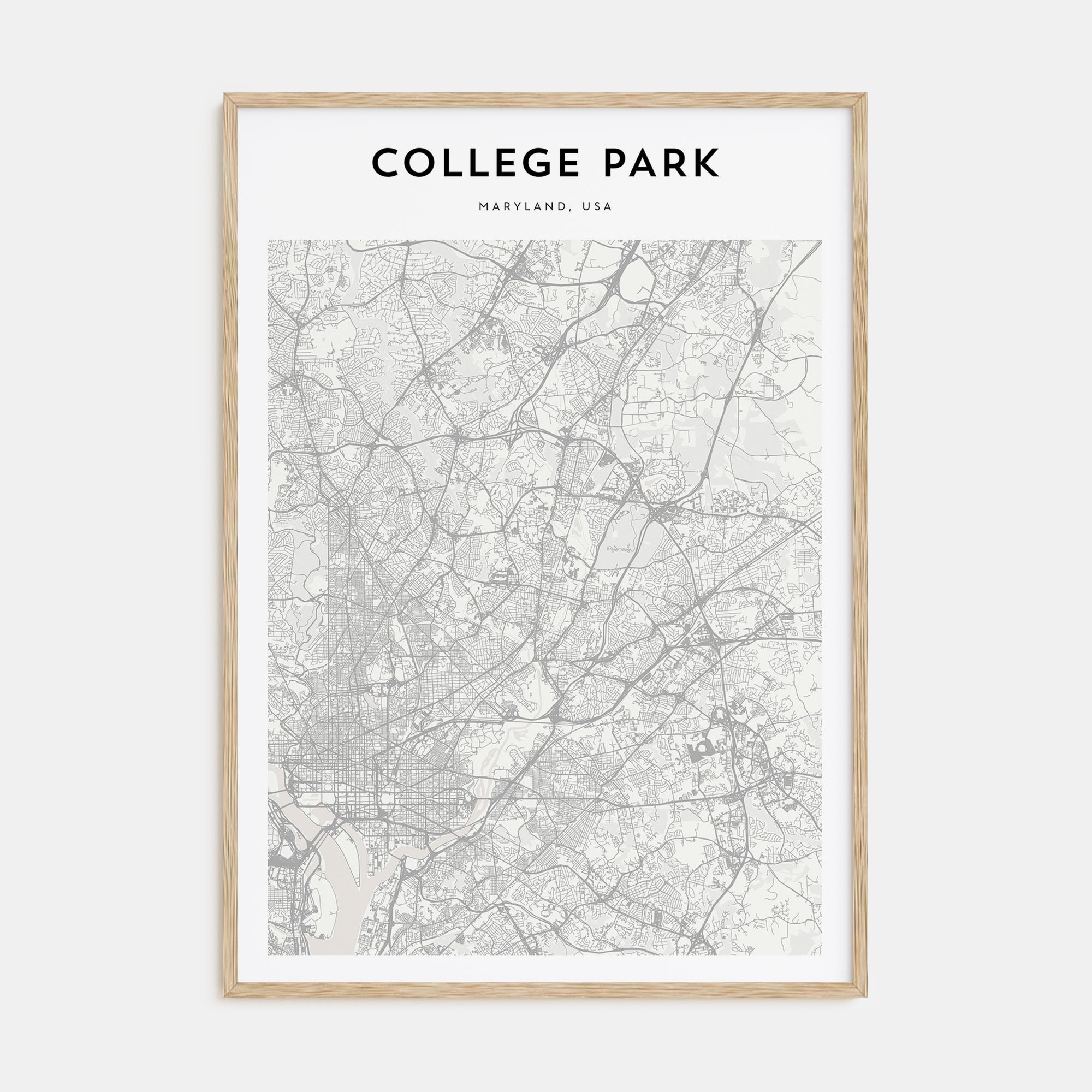 College Park Map Portrait Poster