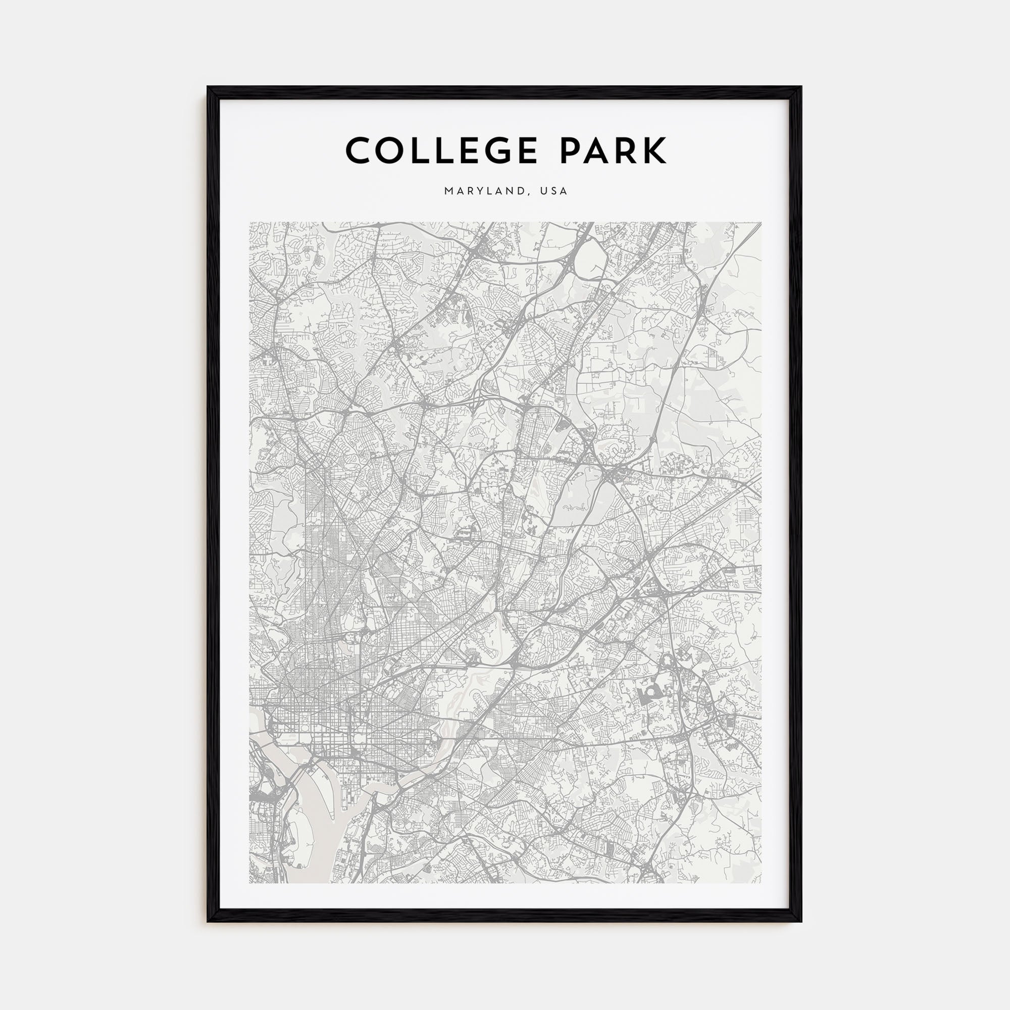 College Park Map Portrait Poster