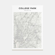 College Park Map Portrait Poster