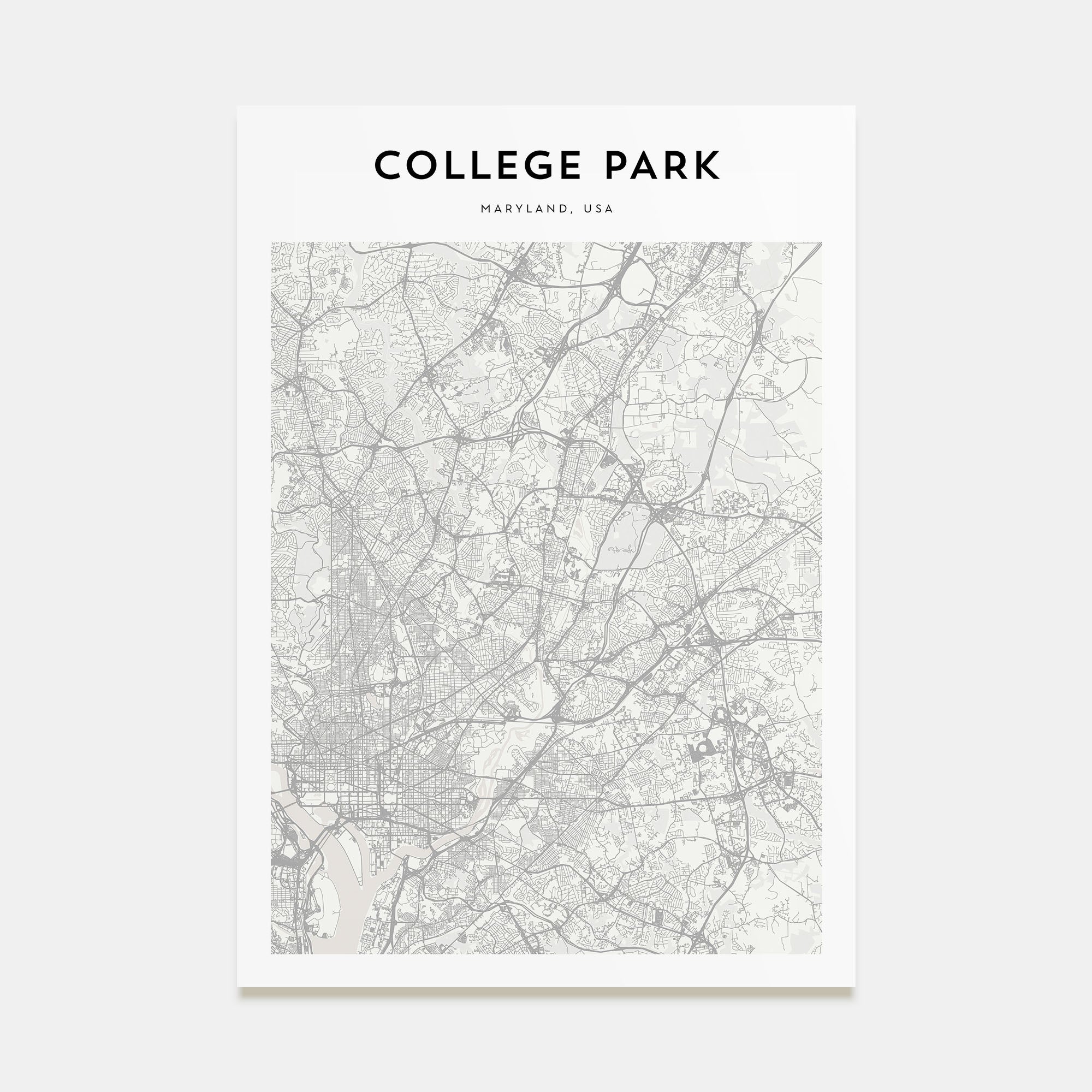College Park Map Portrait Poster