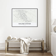 College Station Map Landscape Poster