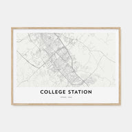 College Station Map Landscape Poster