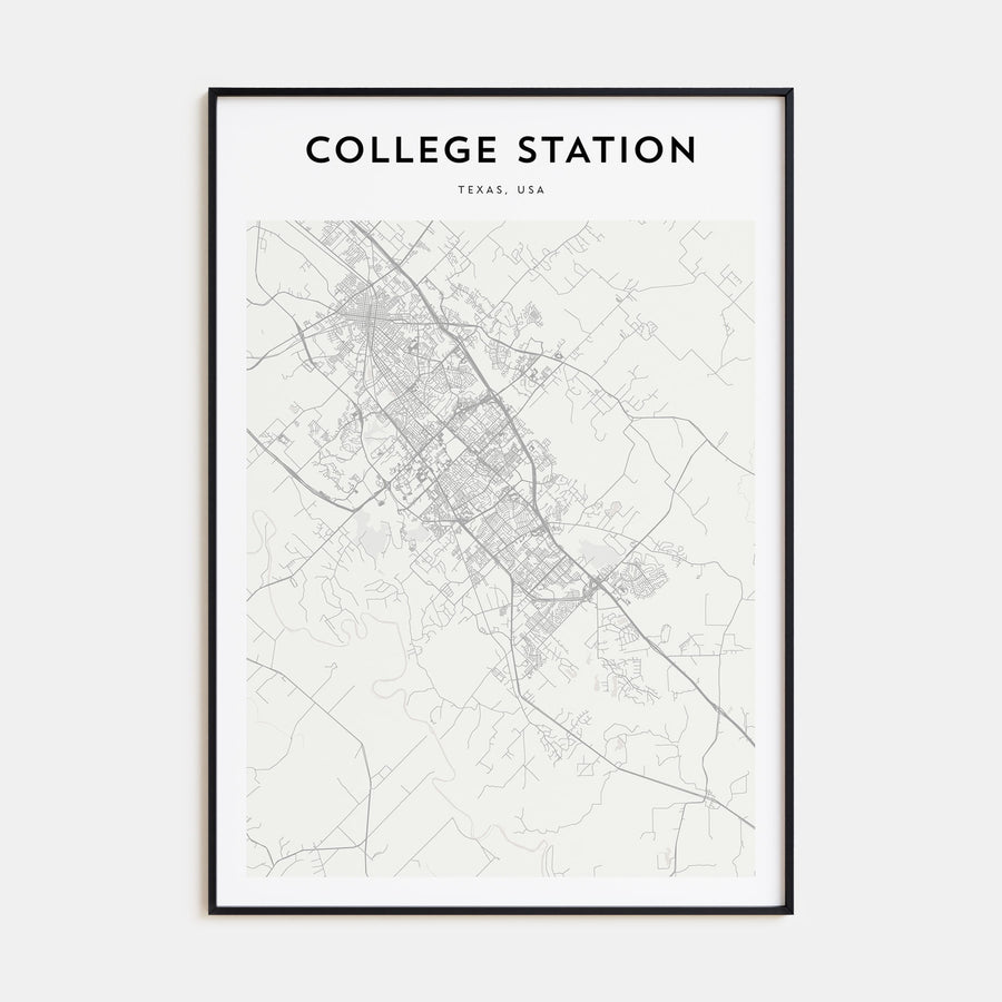 College Station Map Portrait Poster