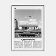 College Station Travel B&W Poster