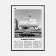 College Station Travel B&W Poster