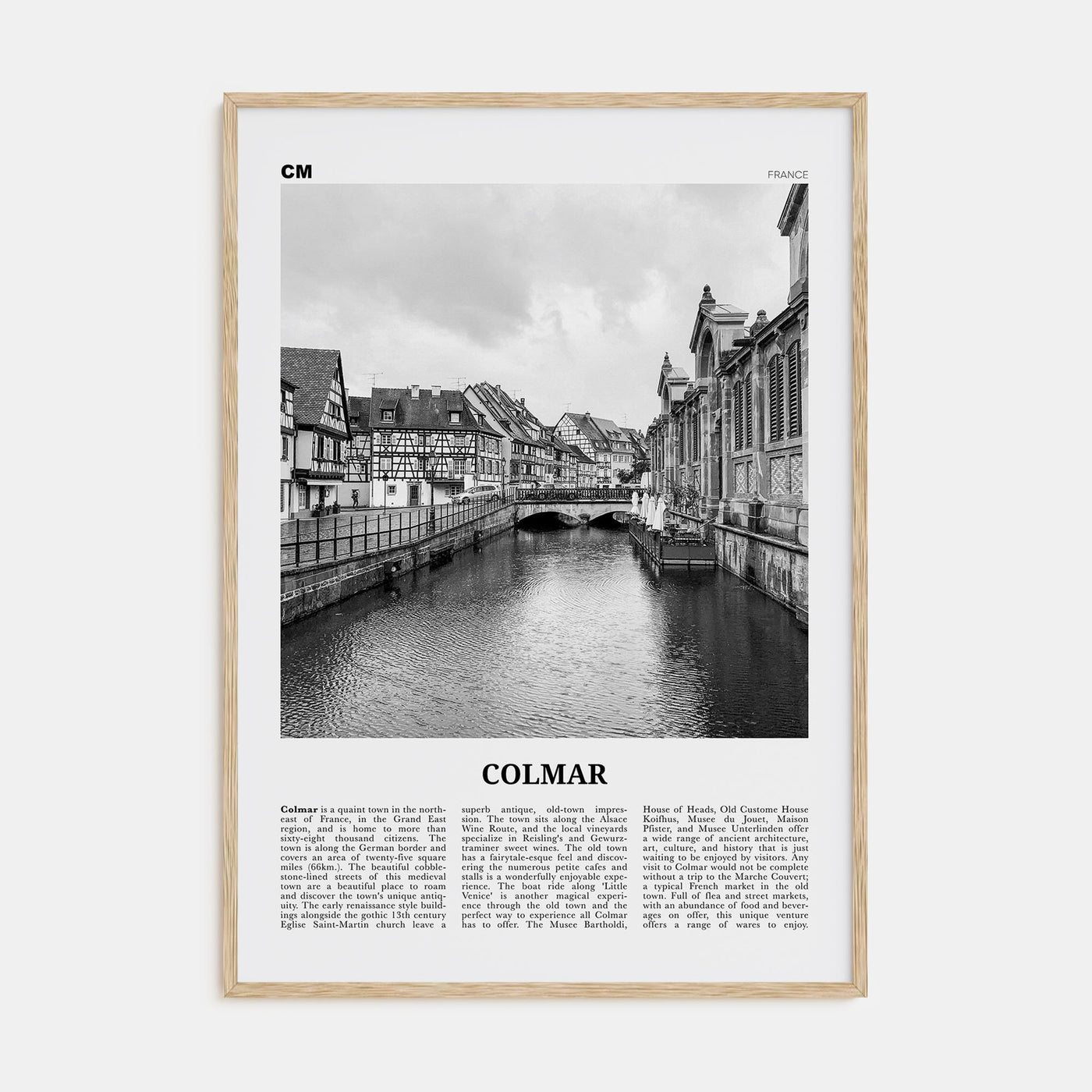 Colmar Travel B&W Poster