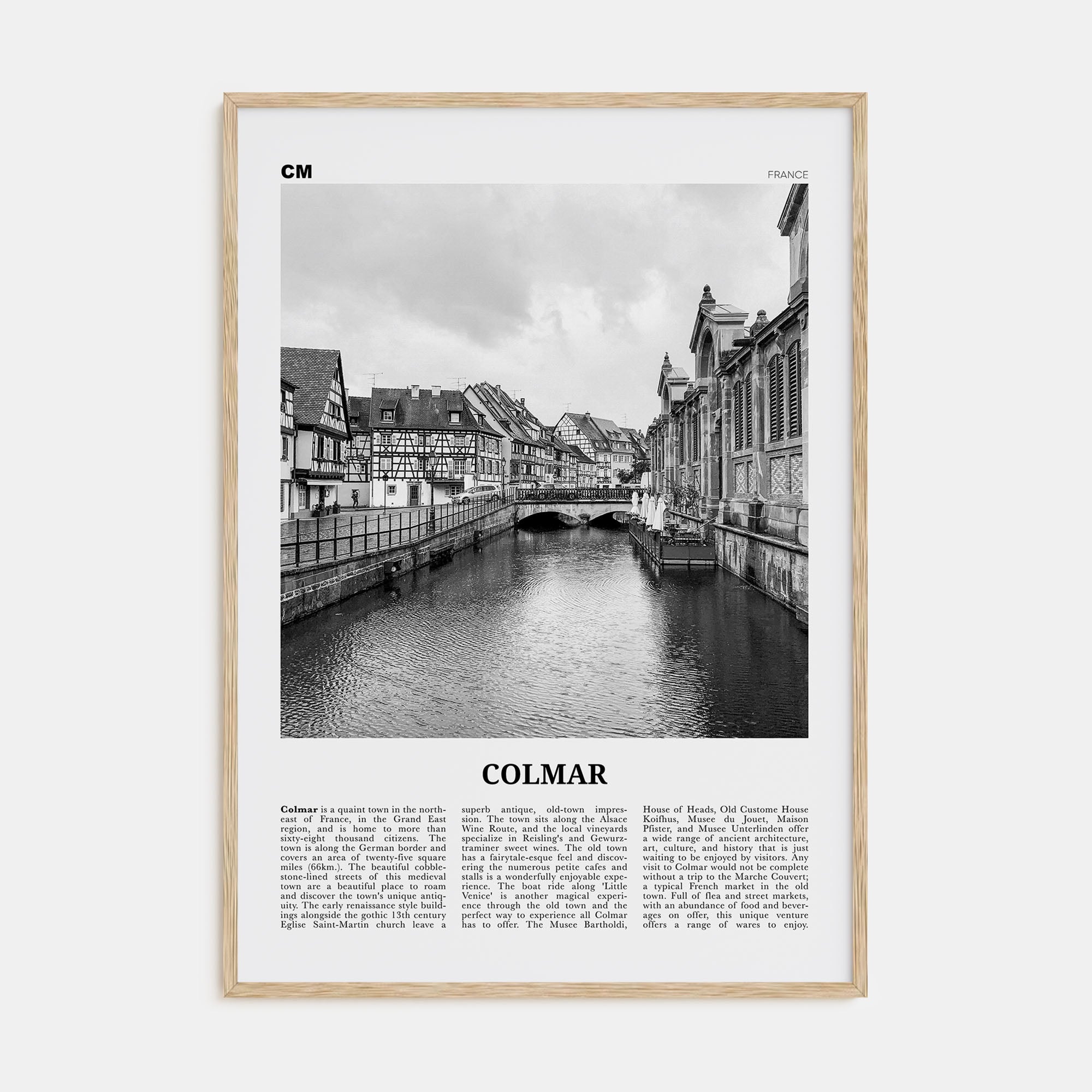 Colmar Travel B&W Poster