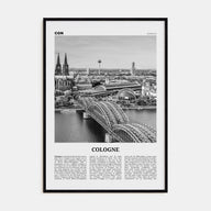Cologne Travel B&W Poster