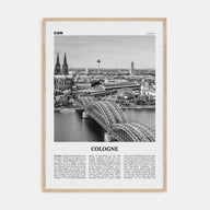 Cologne Travel B&W Poster