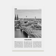 Cologne Travel B&W Poster