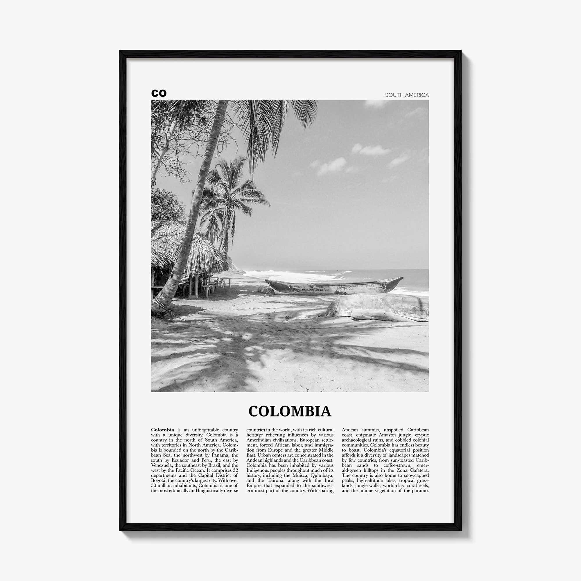 Colombia Print Black and White No 3, Colombia Wall Art, Colombia Poster, Colombia Photo, Bogota, Bogotá, Medellin, Cali, South America