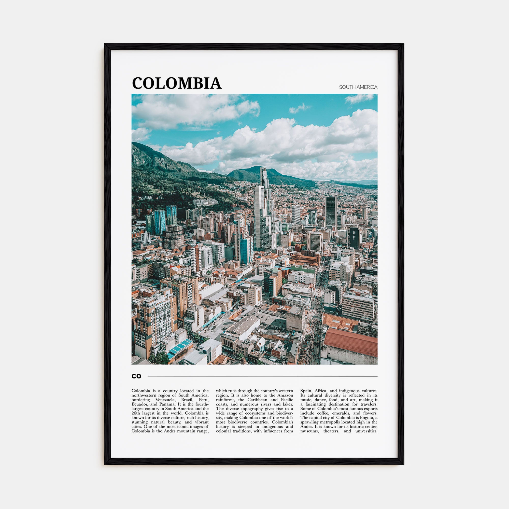 Colombia Travel Color No 1 Poster